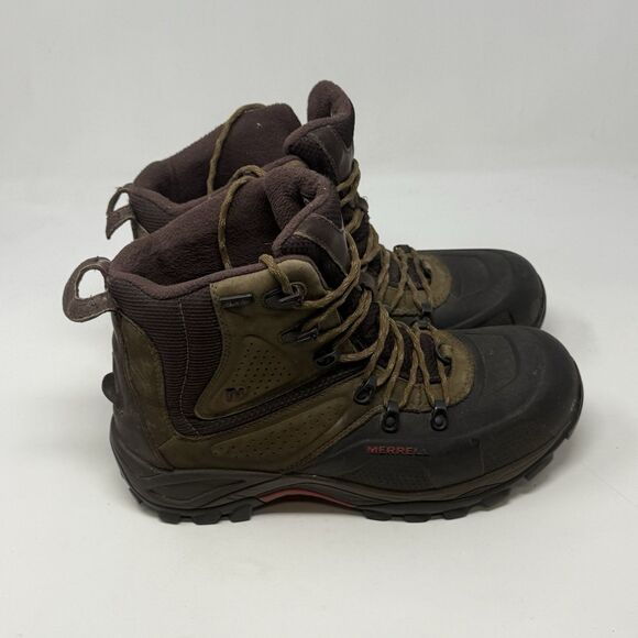 Merrell Whiteout 8 Waterproof Boots Mens 10 Brown Leather 400 Grams Hiking - Picture 3 of 16